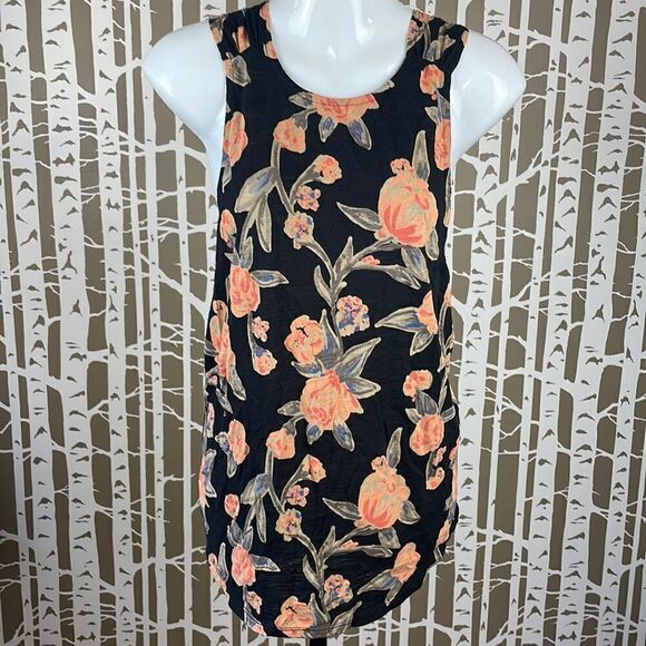 Floral Print Cross-Back Tank Top sz S - Picture 2 of 13